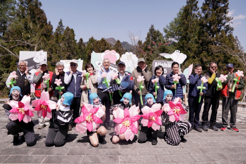 櫻與音的對話  2025阿里山花季暨森旅季開鑼  對高岳車站馬戲快閃表演  各品種櫻花陸續綻放