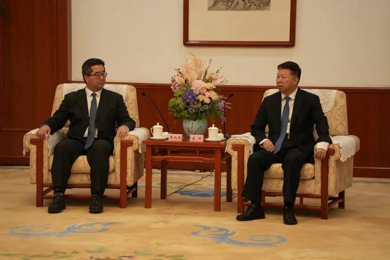 中共中央台辦、國務院台辦主任宋濤在天津會見即將接任國民黨副主席的馬英九基金會執行長蕭旭岑