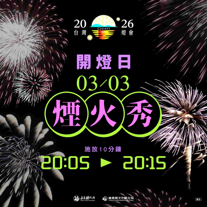 「2026台灣燈會在嘉義」3/3開幕 絢爛高空煙火秀將點亮故宮大道夜空!