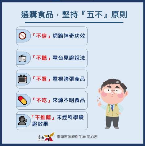 春節健康守護,選購食品堅持『五不』原則