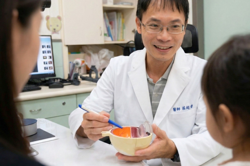 台灣學童近視率飆高  嘉基莊超偉醫師提醒:控制「眼軸」是關鍵  家長應嚴格執行「護眼密碼 301012 0」