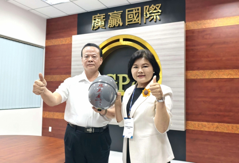 雲林旅外企業心懷社會公益精神 縣長張麗善感謝廣贏國際公司捐贈安全帽遍及海內外