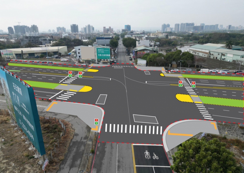 環中路與黎明路口人本升級!中市建設局投入1,950萬元打造人本安全通廊