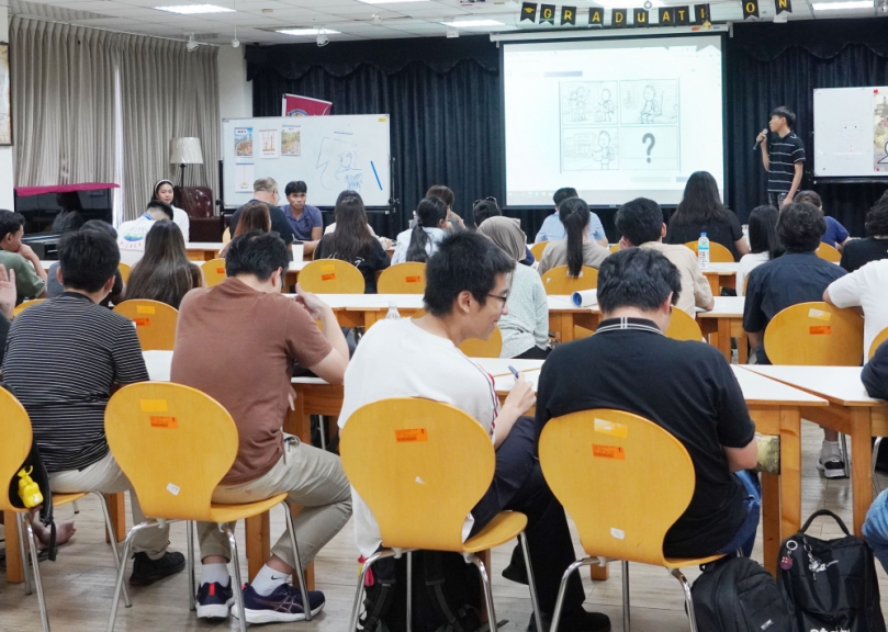 大葉舉辦國際學生「看圖說故事」比賽。(照片大葉提供)