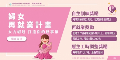 勞動部推動「婦女再就業計畫」 穩定就業再領6萬元獎勵金 今年上半年即日起至6/3受理申請！