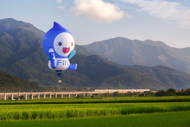 全新造型｜高達30公尺，黑松「FIN水寶」熱氣球，將現身2025臺灣國際熱氣球嘉年華！