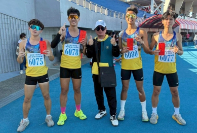 彰化縣長盃田徑賽，員林崇實高工田徑隊勇奪7金5銀5銅。（照片崇實提供）