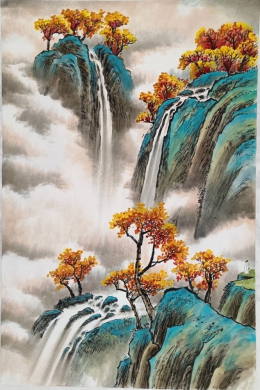 在南投縣政府文化局日月展覽室舉辦「觀山.聽水-黃健評水墨師生聯展」