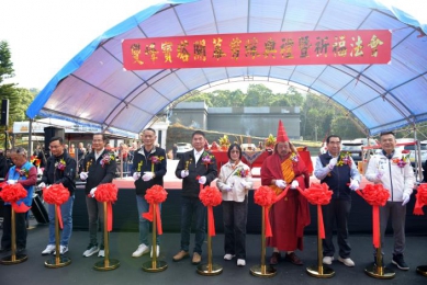 銅鑼鄉雙峰寶塔開幕舉辦祈福法會 縣長鍾東錦剪綵 提供完善 多元殯葬服務