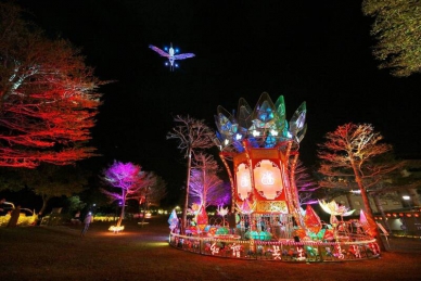 佛光山春節平安燈法會600架無人機展演