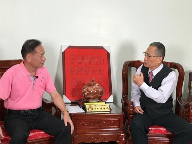高哲翰講座教授推崇大園仁壽宮董事長陳根德推廣感天大帝「忠孝精神」成效