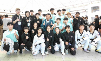 全中運跆拳道賽事 嘉義縣長翁章梁等人到場關心 勉勵選手全力爭取佳績！