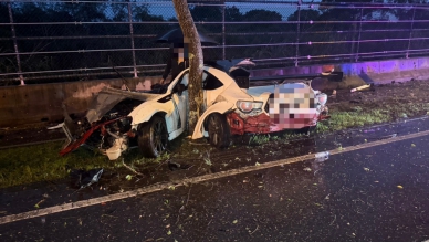 車體嚴重變形｜28歲駕駛壽豐猛撞路樹，命危搶救中！
