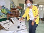 員林市長選舉，陳秋蓉投票力挺18歲公民權。（照片記者林碧珠攝）