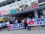 永靖鄉公所要在第六公墓蓋光電廠，遭村民抗議。（照片村民提供）