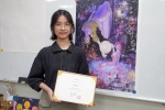 第四屆金匠獎年度競賽,大葉李韋臻同學獲數位繪畫組優獎。(照片大葉提供)