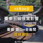 芮氏規模6.1地震｜關山=台東=金崙間列車暫時停駛，臺東火車站300旅客滯留，月臺天花板水泥塊掉落….