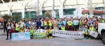 第9屆「盲人環台為公益而跑」第5天路跑在員林火車站開跑。（照片扶輪社提供）