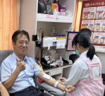 「龍華慈惠堂」辦捐血，檢察長響應。（照片檢方提供）