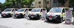 4輛高規格救護車由企業家和愛心團體捐給消防局。(照片縣府提供)